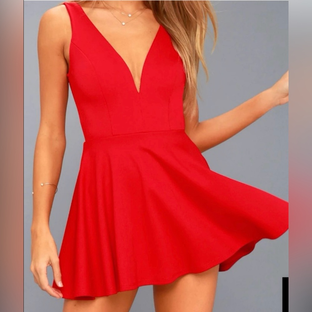 Lulus I Feel Good Red Skort Dress SZ Small